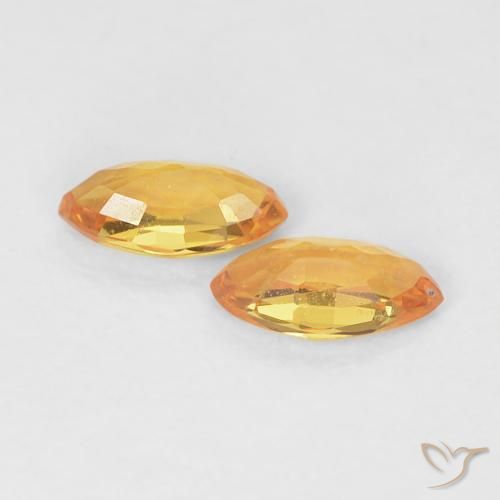 Pedras preciosas de Safira Laranja Médio natural de 0.41 ct, Marquesa, VVS