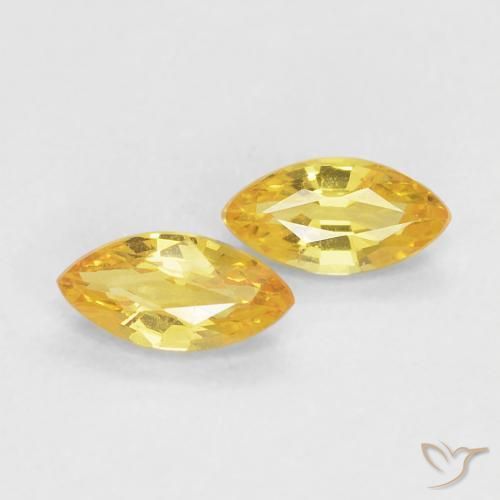 Pedras preciosas de Safira Dourado natural de 0.40 ct, Marquesa, VVS