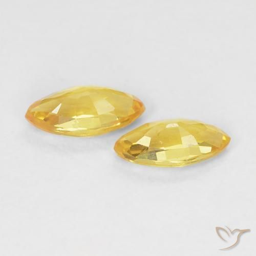 Pedras preciosas de Safira Dourado natural de 0.40 ct, Marquesa, VVS