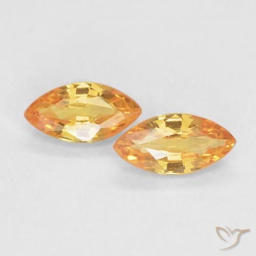0.37ctw Natural Laranja-Ouro Safira, Marquesa, VVS