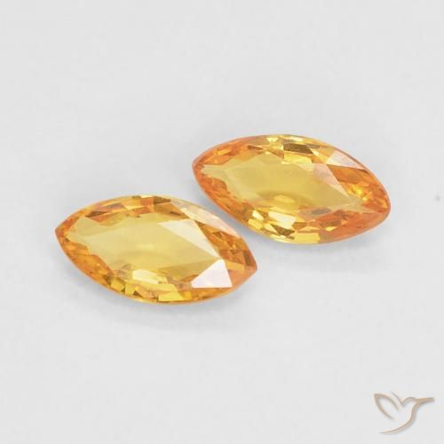 0.34ctw Natural Laranja-Ouro Safira, Marquesa, VVS