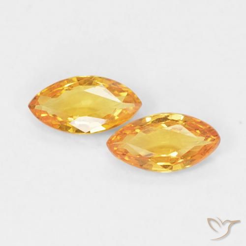 Pedras preciosas de Safira Laranja-Ouro natural de 0.34 ct, Marquesa, VVS