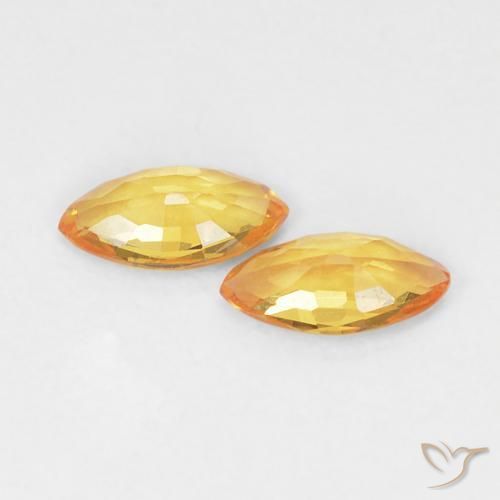 Pedras preciosas de Safira Laranja-Ouro natural de 0.34 ct, Marquesa, VVS