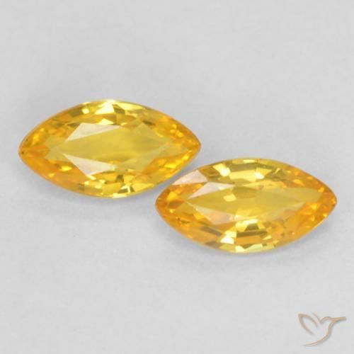 0.34ctw Natural ouro brilhante Safira, Marquesa, VS