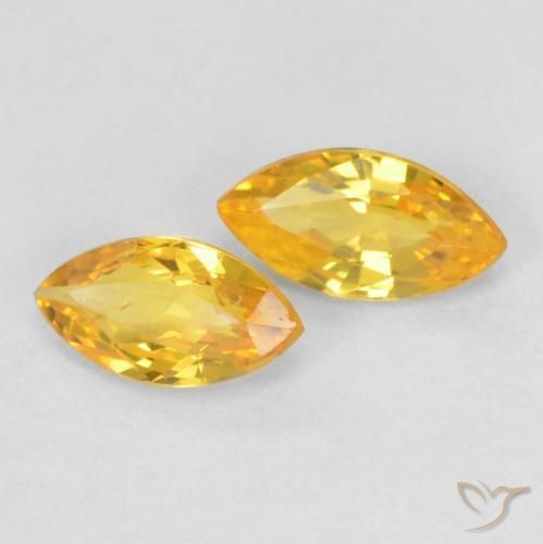 Pedras preciosas de Safira ouro brilhante natural de 0.38 ct, Marquesa, VS