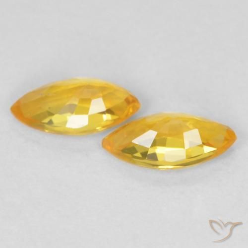 Pedras preciosas de Safira ouro brilhante natural de 0.38 ct, Marquesa, VS