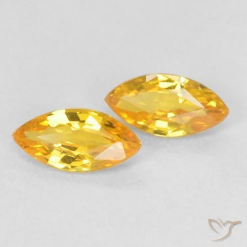 Pedras preciosas de Safira ouro médio natural de 0.33 ct, Marquesa, VS