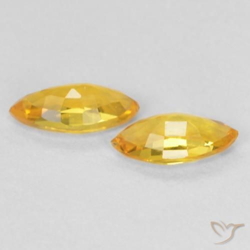 Pedras preciosas de Safira ouro médio natural de 0.33 ct, Marquesa, VS
