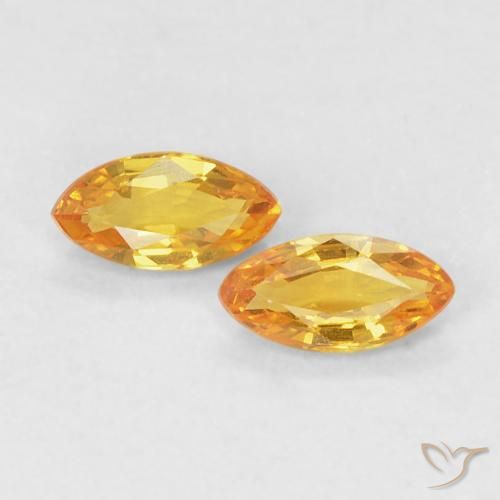 Pedras preciosas de Safira Laranja Médio natural de 0.34 ct, Marquesa, VVS