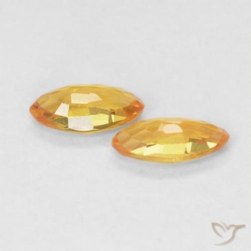Pedras preciosas de Safira Laranja Médio natural de 0.34 ct, Marquesa, VVS
