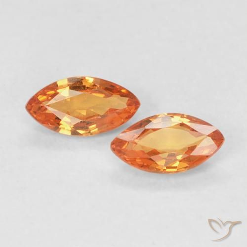 0.36ctw Natural âmbar laranja Safira, Marquesa, VVS