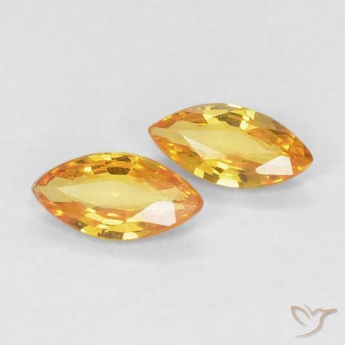 0.36ctw Natural Laranja Dourada Safira, Marquesa, VVS