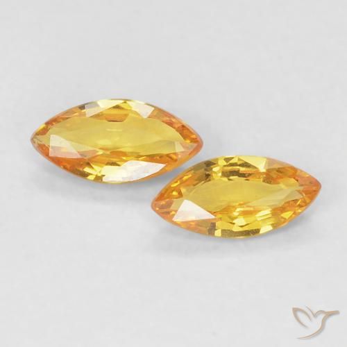 Pedras preciosas de Safira Laranja Dourada natural de 0.36 ct, Marquesa, VVS