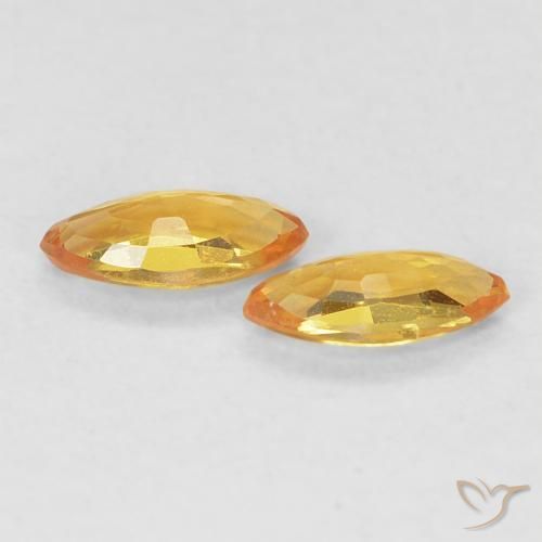 Pedras preciosas de Safira Laranja Dourada natural de 0.36 ct, Marquesa, VVS