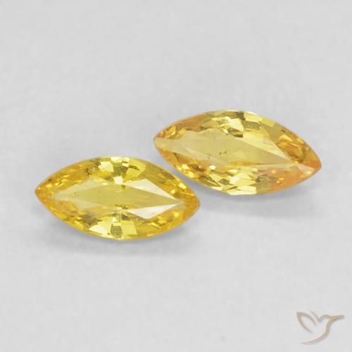 Pedras preciosas de Safira Amarelo Toscana natural de 0.31 ct, Marquesa, VVS-VS
