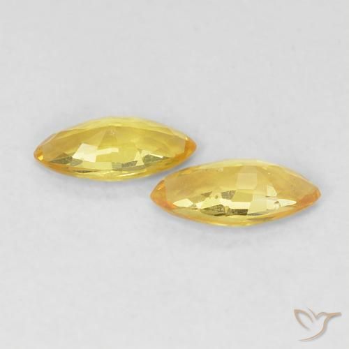 Pedras preciosas de Safira Amarelo Toscana natural de 0.31 ct, Marquesa, VVS-VS