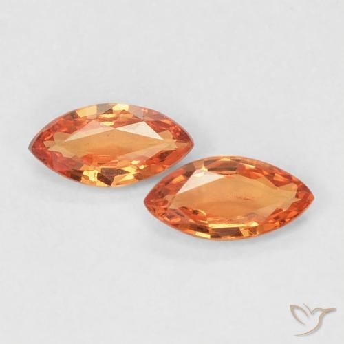 0.34ctw Natural fogo laranja Safira, Marquesa, VVS-VS