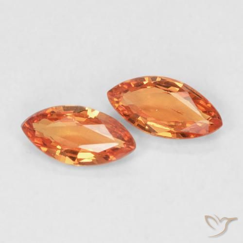 Pedras preciosas de Safira fogo laranja natural de 0.34 ct, Marquesa, VVS-VS