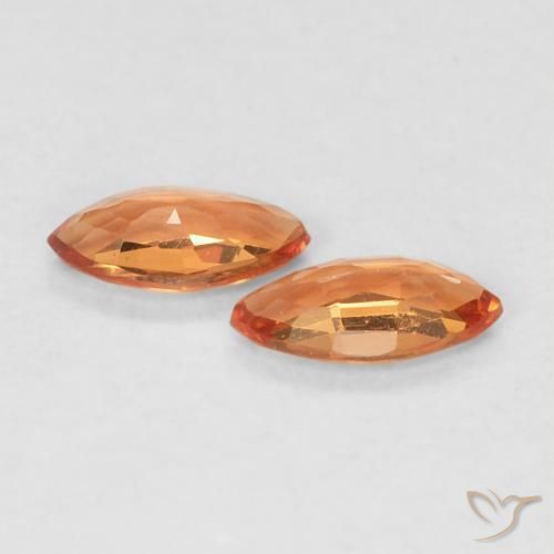 Pedras preciosas de Safira fogo laranja natural de 0.34 ct, Marquesa, VVS-VS