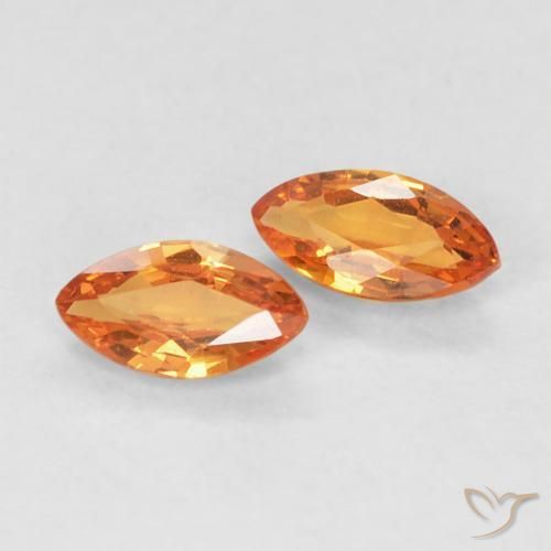 0.39ctw Natural Laranja Médio Safira, Marquesa, VVS