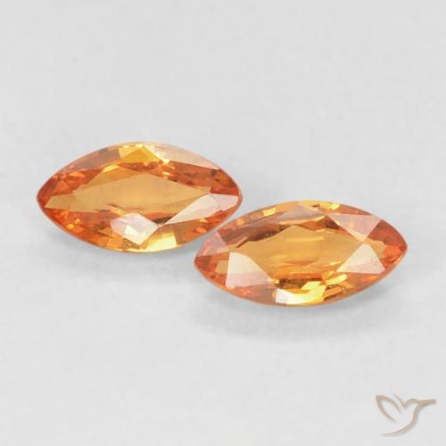 Pedras preciosas de Safira Laranja Médio natural de 0.39 ct, Marquesa, VVS