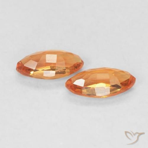 Pedras preciosas de Safira Laranja Médio natural de 0.39 ct, Marquesa, VVS