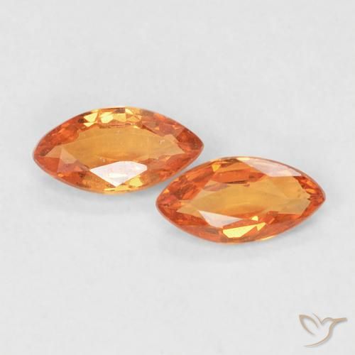 0.35ctw Natural laranja avermelhado Safira, Marquesa, VVS