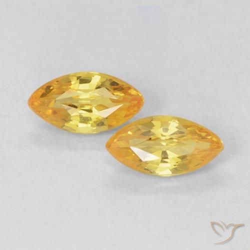 0.40ctw Natural Amarelo Toscana Safira, Marquesa, VVS
