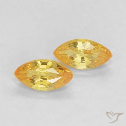 Pedras preciosas de Safira Amarelo Toscana natural de 0.40 ct, Marquesa, VVS