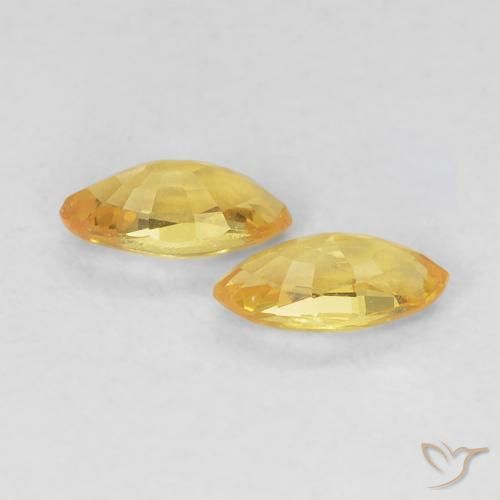 Pedras preciosas de Safira Amarelo Toscana natural de 0.40 ct, Marquesa, VVS