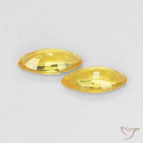 Pedras preciosas de Safira amarelo médio natural de 0.32 ct, Marquesa, VS