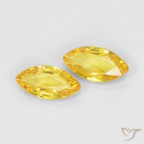 Pedras preciosas de Safira Amarelo claro mel natural de 0.34 ct, Marquesa, VS
