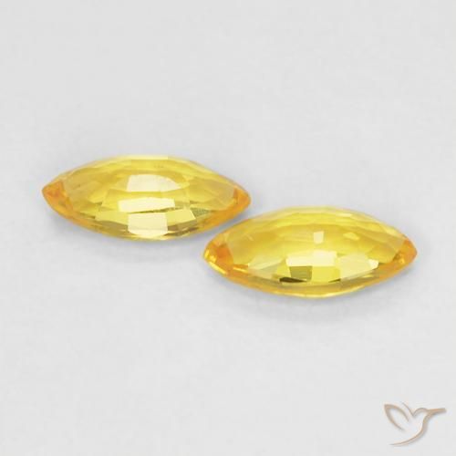 Pedras preciosas de Safira Amarelo claro mel natural de 0.34 ct, Marquesa, VS