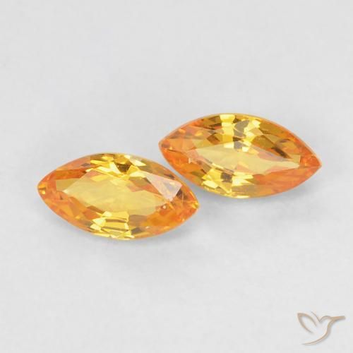 0.44ctw Natural Laranja Médio Safira, Marquesa, VS