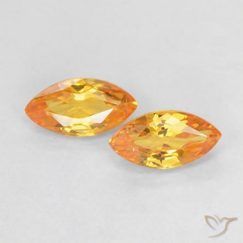 Pedras preciosas de Safira Laranja Médio natural de 0.44 ct, Marquesa, VS