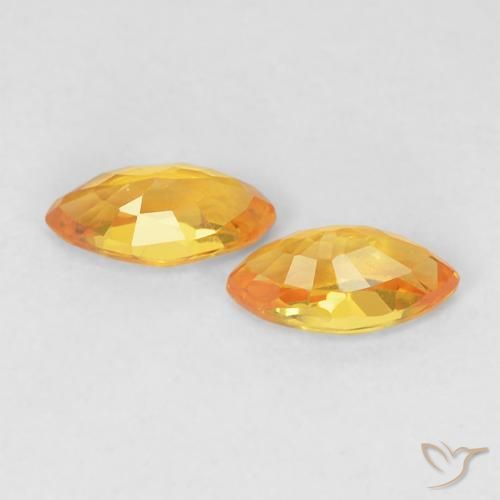 Pedras preciosas de Safira Laranja Médio natural de 0.44 ct, Marquesa, VS