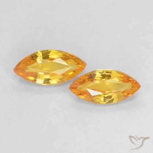 0.37ctw Natural Laranja-Ouro Safira, Marquesa, VVS-VS