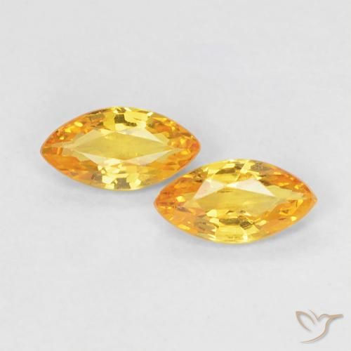 0.37ctw Natural Dourado médio Safira, Marquesa, VVS-VS