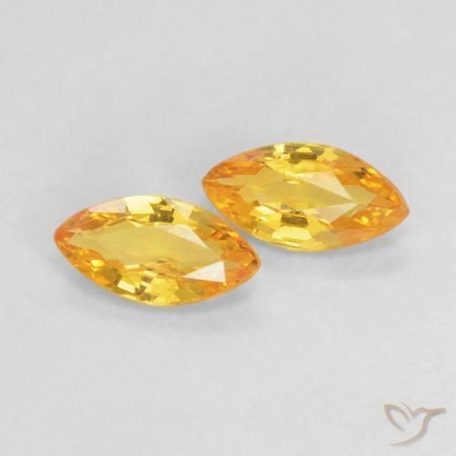 Pedras preciosas de Safira Dourado médio natural de 0.37 ct, Marquesa, VVS-VS