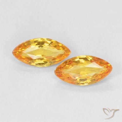 0.38ctw Natural Laranja-Ouro Safira, Marquesa, VVS-VS