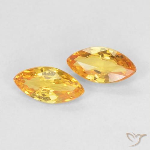 Pedras preciosas de Safira Laranja-Ouro natural de 0.38 ct, Marquesa, VVS-VS
