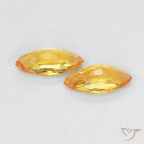 Pedras preciosas de Safira Laranja-Ouro natural de 0.38 ct, Marquesa, VVS-VS