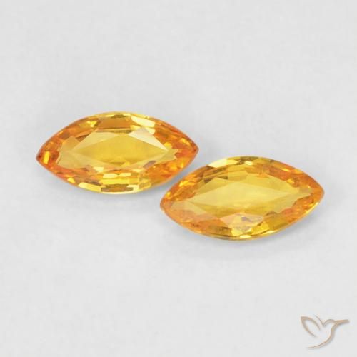0.34ctw Natural Laranja-Ouro Safira, Marquesa, VVS-VS