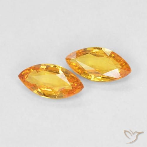 Pedras preciosas de Safira Laranja-Ouro natural de 0.34 ct, Marquesa, VVS-VS