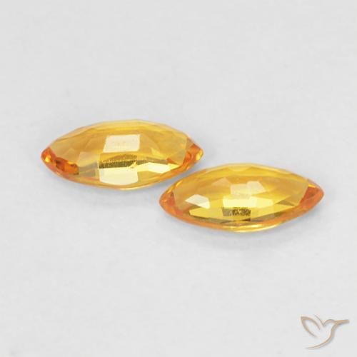 Pedras preciosas de Safira Laranja-Ouro natural de 0.34 ct, Marquesa, VVS-VS