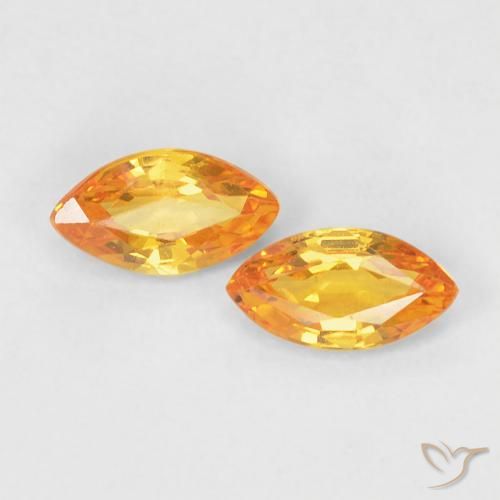 0.41ctw Natural Laranja Médio Safira, Marquesa, VVS-VS
