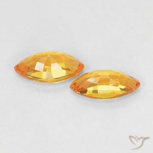 Pedras preciosas de Safira Laranja Médio natural de 0.41 ct, Marquesa, VVS-VS
