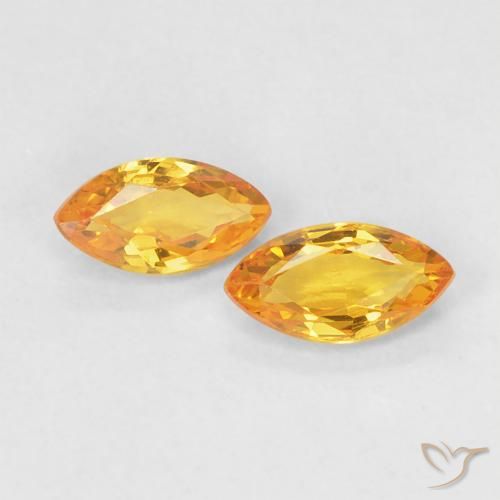 0.39ctw Natural Laranja Dourada Safira, Marquesa, VS
