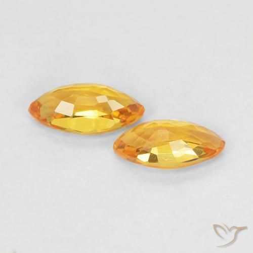 Pedras preciosas de Safira Laranja Dourada natural de 0.39 ct, Marquesa, VS