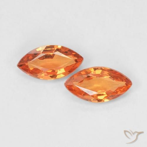 0.37ctw Natural Laranja brilhante Safira, Marquesa, VVS-VS